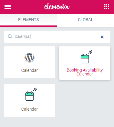 Booking Availability Calendar widget